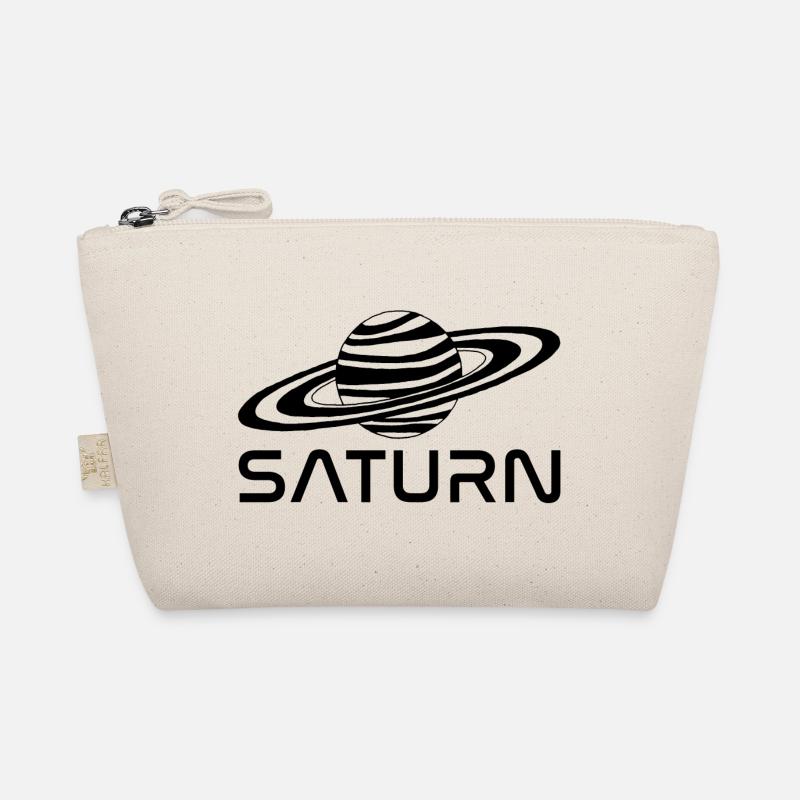 Schwarzer Saturn-Planet - Bio-Täschchen - Natur
