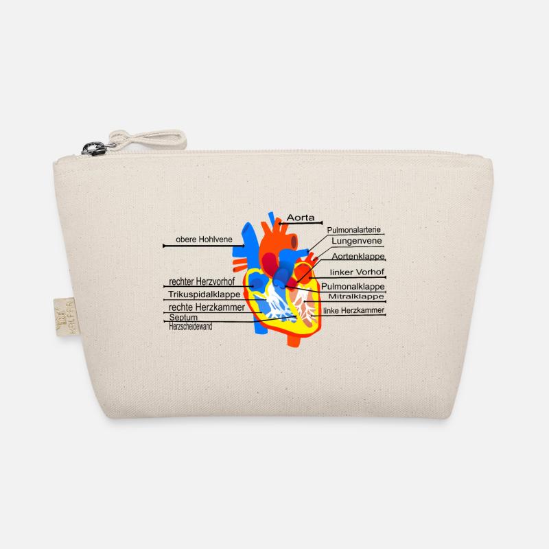 Anatomisches Herz, Cor, - Bio-Täschchen - Natur