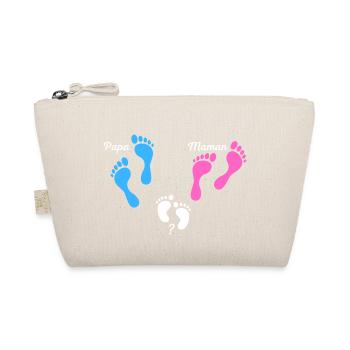 Papa maman bébé annonce grossesse naissance - Trousse biologique - nature - Devant