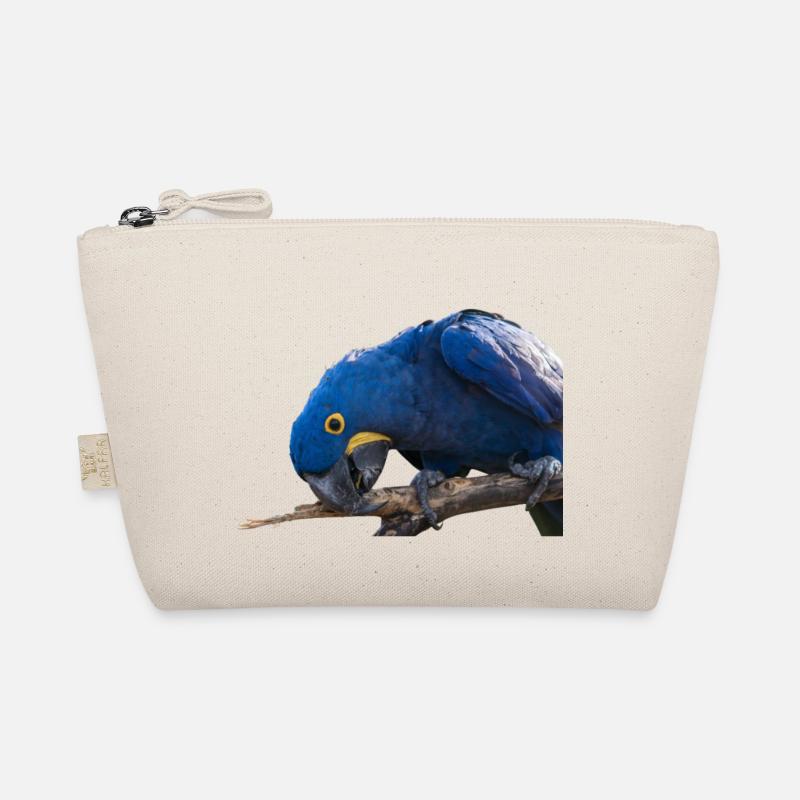 Hyacinth Macaw Parrot face view - Organic Pouch - nature