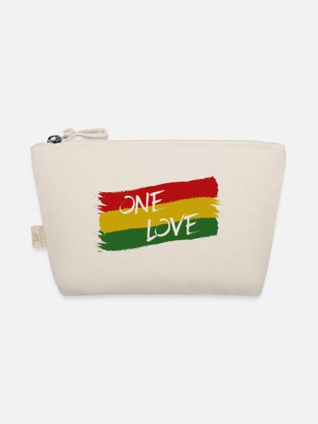 Reggae Jamaïque One Love Reggaeton Rasta drapeau - Trousse biologique - nature - Devant