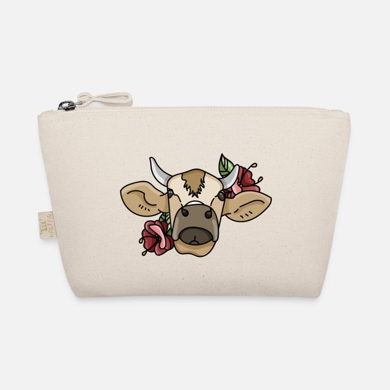 Illustration vache avec des fleurs végétaliens Trousse biologique