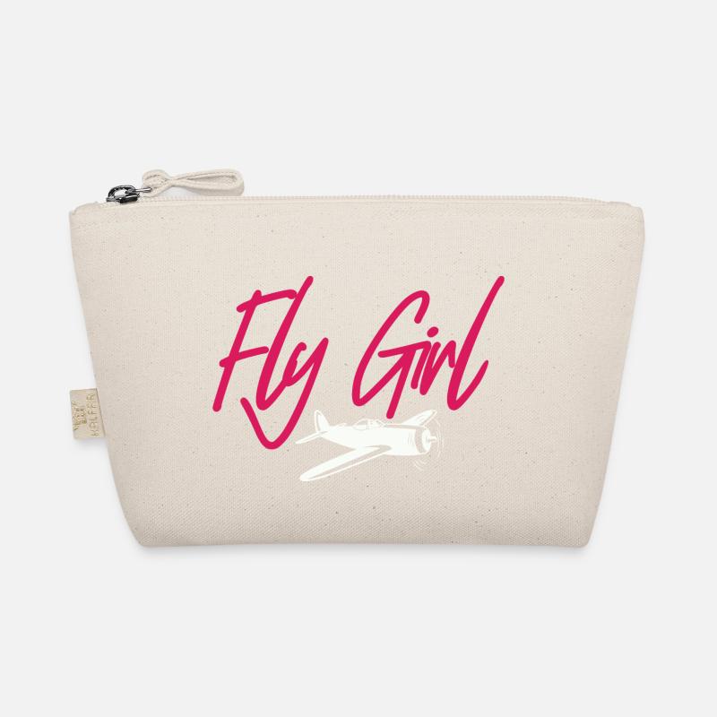 Fly Girl Aviation Pilot - Bio-Täschchen - Natur