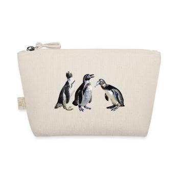 Spectacled penguin, penguin with fish, Africa animals - Organic Pouch - nature - Front