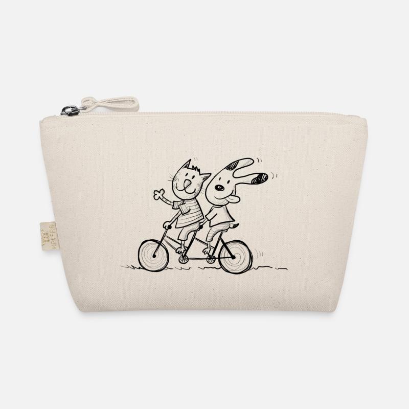 Hund Katze Fahrrad - Bio-Täschchen - Natur