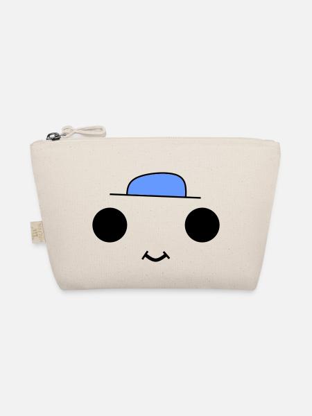 Cute face with a blue hat - Bio-Täschchen - Natur