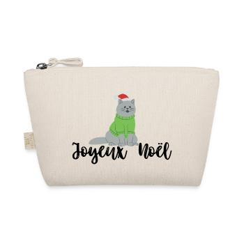 Pull et tee-shirt « Joyeux Noël » avec chat - Trousse biologique - nature - Devant