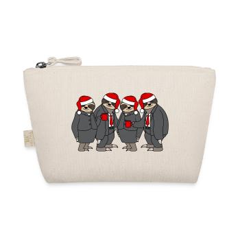 Funny Sloths Christmas Hat Santa Claus - Organic Pouch - nature - Front