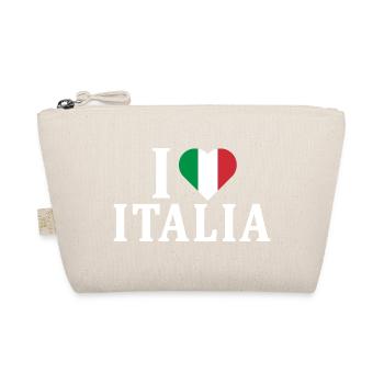t-shirt I love Italy flag t-shirt idée cadeau - Trousse biologique - nature - Devant