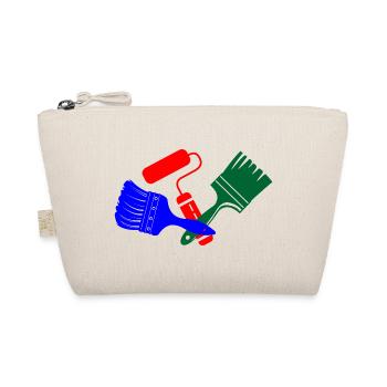 Pinceaux et rouleau de peinture en bleu rouge vert logo - Trousse biologique - nature - Devant