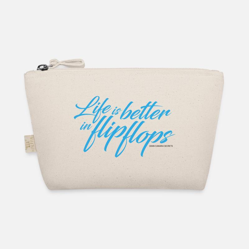 Life is better in flip flops - blue Organic Pouch