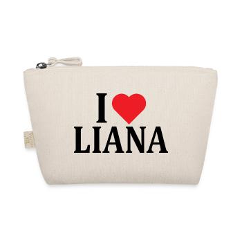 name t-shirt I love Liana t-shirt gift idea - Organic Pouch - nature - Front