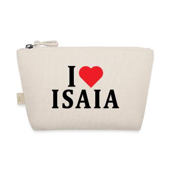 Name T-Shirt I love Isaia T-Shirt Geschenkidee - Bio-Täschchen - Natur - Vorne