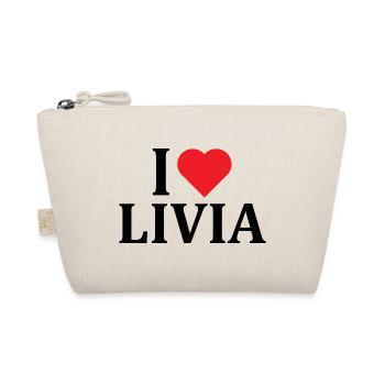 name t-shirt I love Livia t-shirt gift idea - Organic Pouch - nature - Front