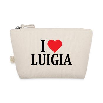 Name T-Shirt I love Luigia T-Shirt Geschenkidee - Bio-Täschchen - Natur - Vorne