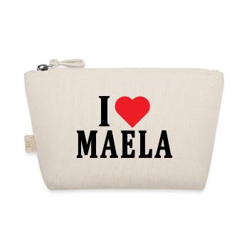 nom du t-shirt J’adore l’idée cadeau du t-shirt Maela - Trousse biologique - nature - Devant