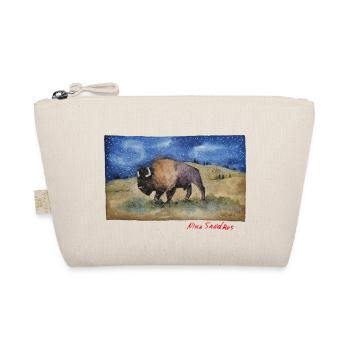 Bison - watercolor print - Organic Pouch - nature - Front
