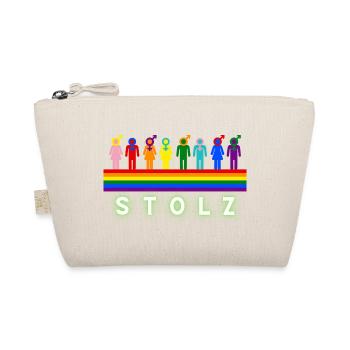Stolz – Pride Regenbogen LGBTQ Design - Bio-Täschchen - Natur - Vorne