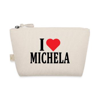 T-Shirt Name I love Michela T-Shirt Geschenkidee - Bio-Täschchen - Natur - Vorne