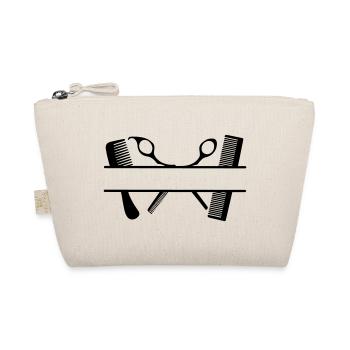 Two combs and scissors text banner - Organic Pouch - nature - Front