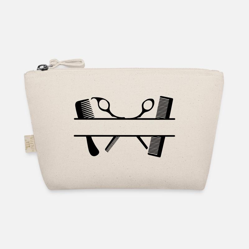 Two combs and scissors text banner Organic Pouch