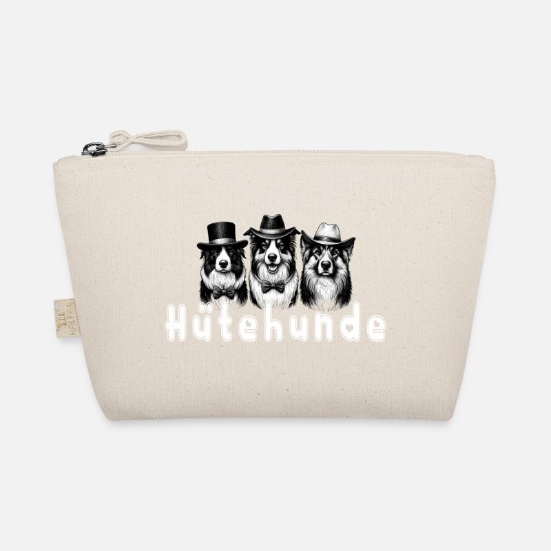 Hütehunde Trio mit Zylinder - Bio-Täschchen - Natur