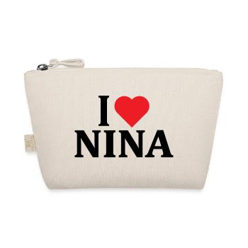 t-shirt j’aime Nina t-shirt idée cadeau - Trousse biologique - nature - Devant