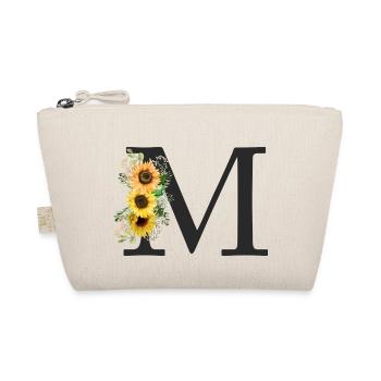 M Monogramm Sonnenblumen - Bio-Täschchen - Natur - Vorne