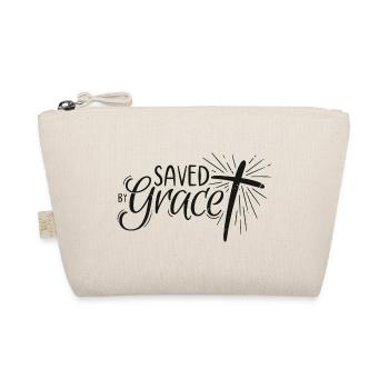 Saved by Grace Lettering - Organic Pouch - nature - Front