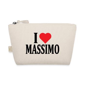 t-shirt I love Massimo t-shirt gift idea - Organic Pouch - nature - Front