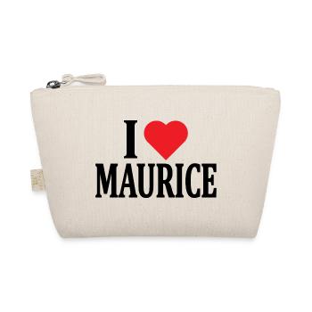 T-Shirt Ich liebe Maurice T-Shirt Geschenkidee - Bio-Täschchen - Natur - Vorne