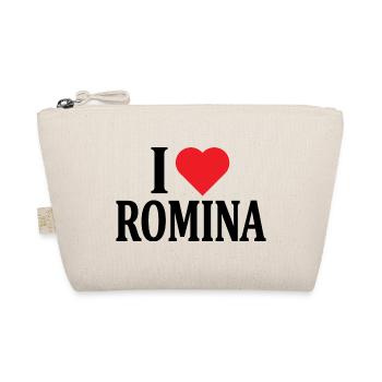 Ich liebe T-Shirt Romina T-Shirt Geschenkidee - Bio-Täschchen - Natur - Vorne