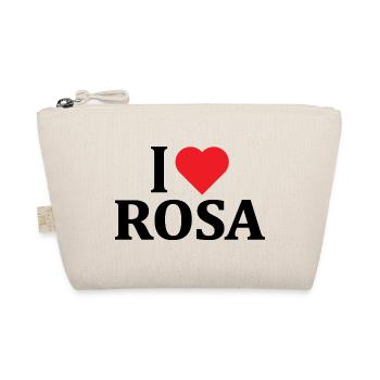 Ich liebe T-Shirt Rosa T-Shirt Geschenkidee - Bio-Täschchen - Natur - Vorne