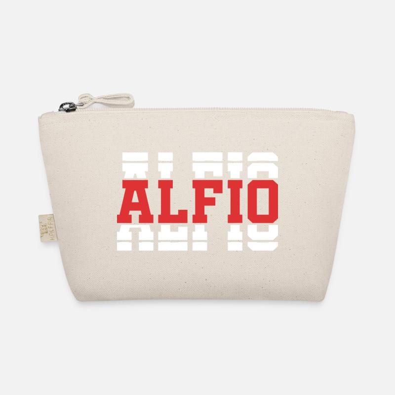 Alfio T-Shirt Geschenkidee gestapelter Text Bio-Täschchen