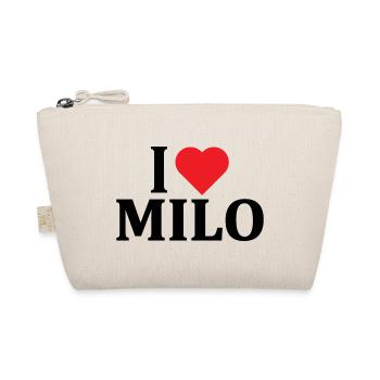 Tee shirt J'aime Milo idée cadeau t-shirt - Trousse biologique - nature - Devant