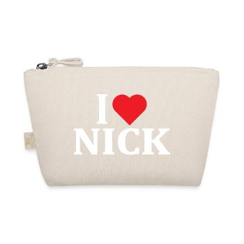 T-Shirt Ich liebe Nick T-Shirt Geschenkidee - Bio-Täschchen - Natur - Vorne