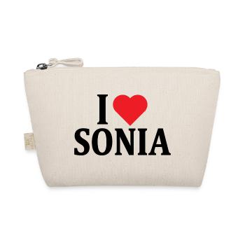 t-shirt I love Sonia t-shirt idée cadeau - Trousse biologique - nature - Devant