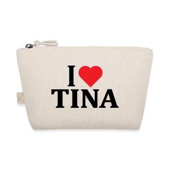 t-shirt I love Tina idée cadeau t-shirt - Trousse biologique - nature - Devant