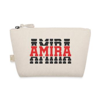 T-Shirt Amira T-Shirt Geschenkidee Gestapelter Text - Bio-Täschchen - Natur - Vorne