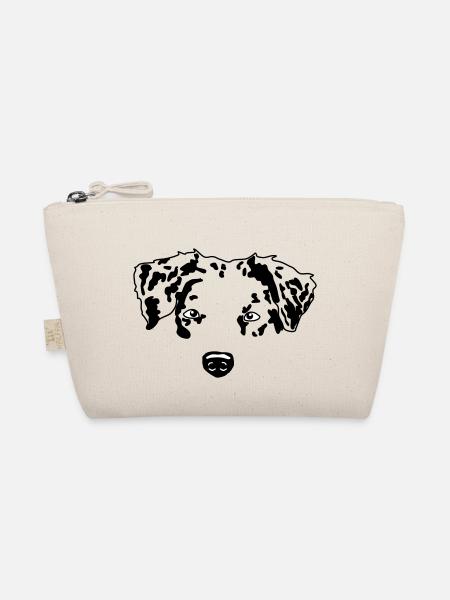 minimal Australian Shepherd Aussie dog - Bio-Täschchen - Natur - Vorne