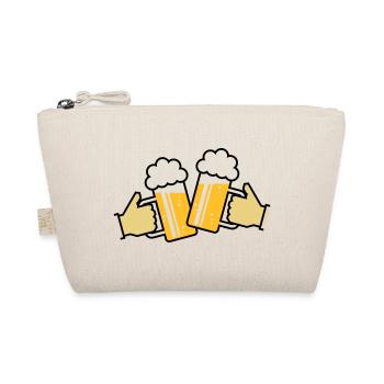 Maßkrüge Stoßen An Mit Hand! (Bier / Bierkrüge 3C) - Bio-Täschchen - Natur - Vorne