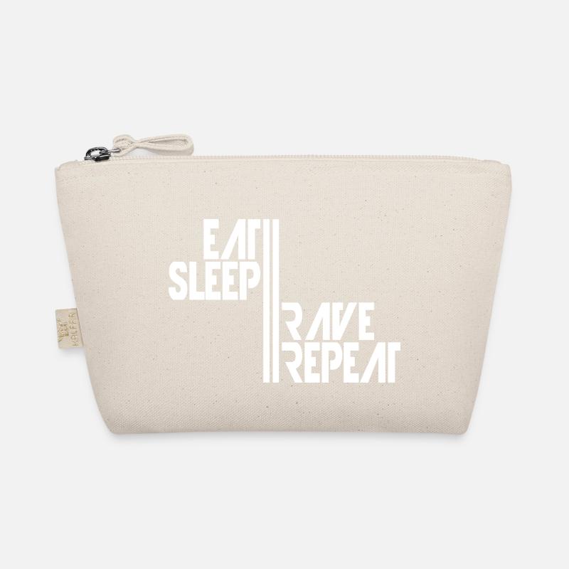 Eat Sleep Rave Repeat Essen Schlafen Raven Spruch Bio-Täschchen