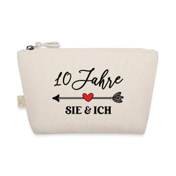 10 Jahre Sie und Ich 10. Hochzeitstag Ehe Paar - Bio-Täschchen - Natur - Vorne