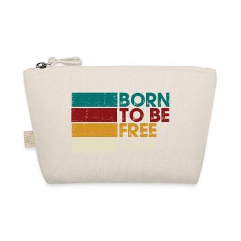 Born to Be Free Striped Logo - Organic Pouch - nature - Front