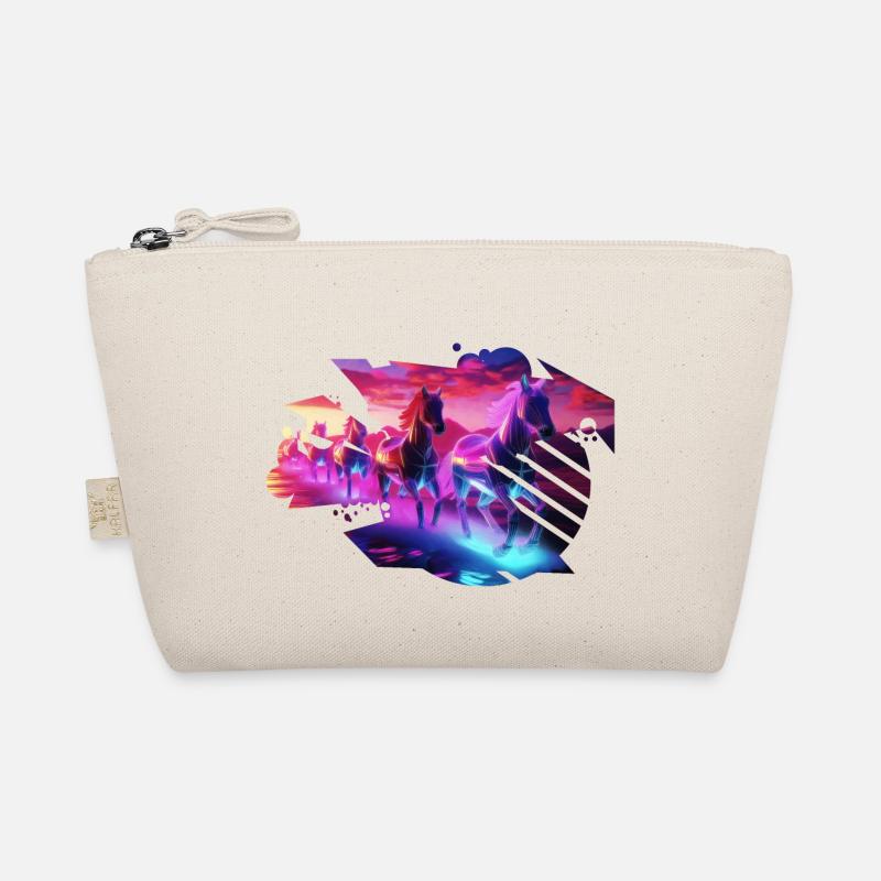 Elektrische Herde - Synthwave Horses Bio-Täschchen