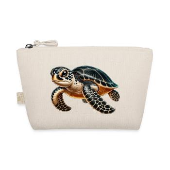 Green turtle large - Organic Pouch - nature - Front