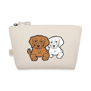 2 dogs team two friends crew happy brothers - Organic Pouch - nature - Front