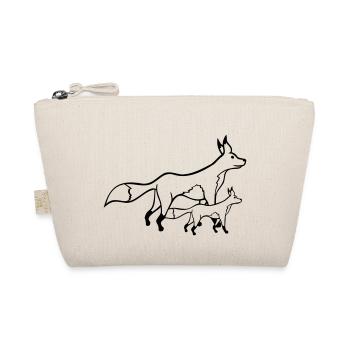 2 Foxes Mother Red Fox Little Child Father Mom - Organic Pouch - nature - Front