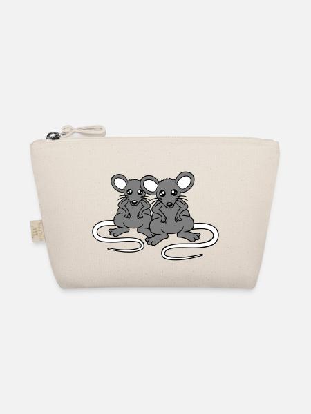 Two Nasty Mice Angry Frustrated Sour Aggressive - Organic Pouch - nature - Front