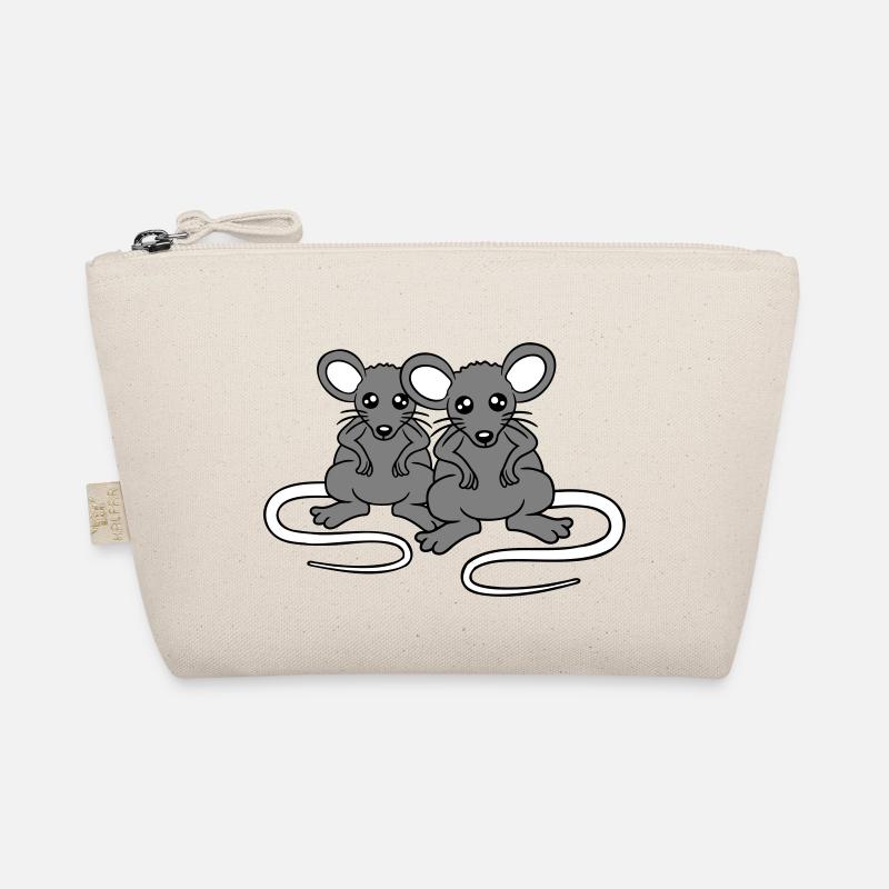 Zwei Böse Mäuse Wütend Frustriert Sauer Aggressiv Bio-Täschchen